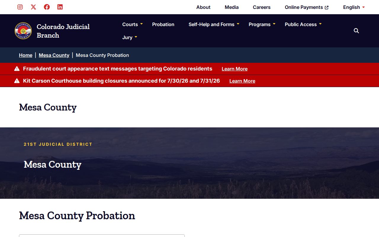 Mesa County Probation official page